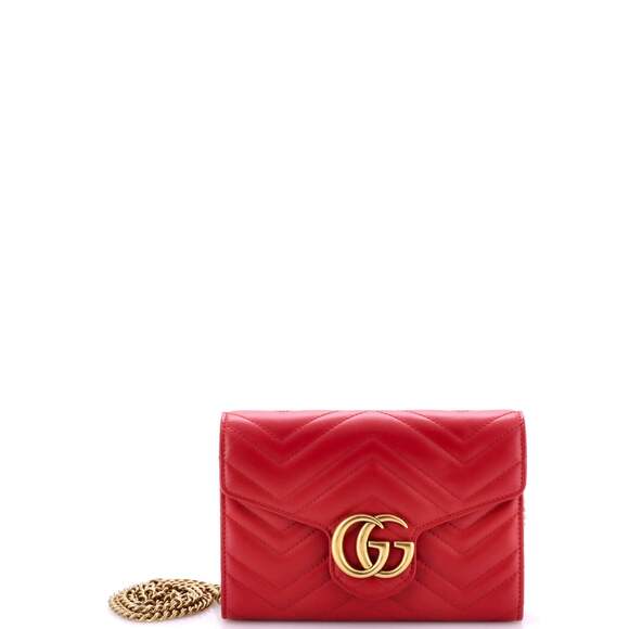 Gucci Gg Marmont Chain Wallet Matelasse #206812G10B - Picture 1 of 6